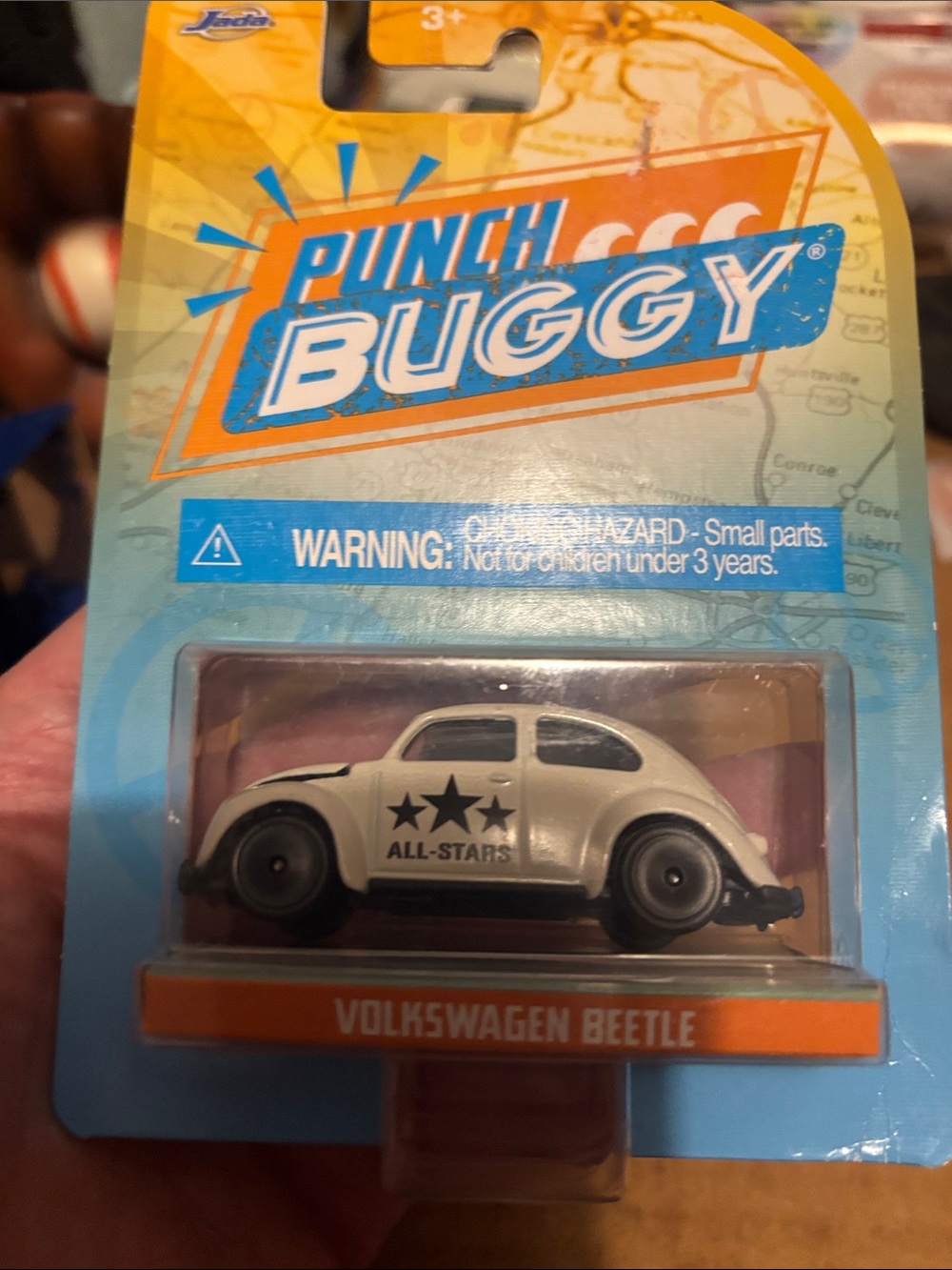 Punch Buggy Volkswagen Beetle Kids Toy Car - White All-Stars